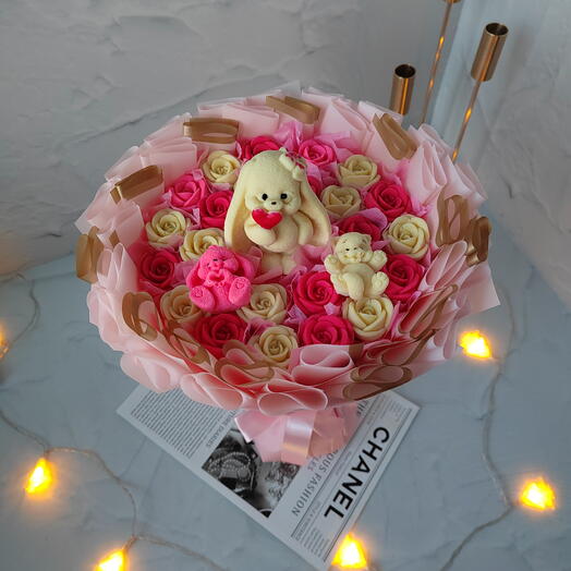 Шоколадный букет. Подарок маме, тёте, сестре, подруге, племяннице, коллеге, бабушке, однокласснице