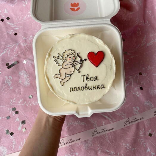 Бенто торт на День Святого Валентина Твоя половинка, коллекция «14 февраля»