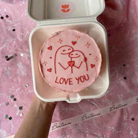 Бенто торт на День Святого Валентина с человечками, коллекция «14 февраля»