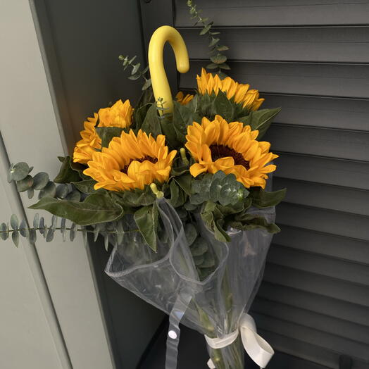 Подсолнухи в зонтике