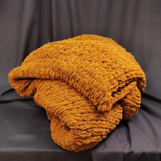 Плед ржаво-коричневый для него 150*150