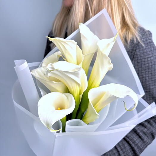 Букет из 9 белых Калл "Белоснежная Мелодия" Арт.201