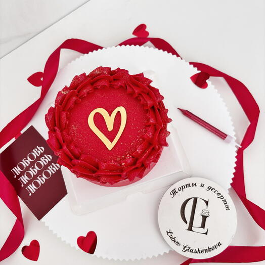 Бенто торт на 14 февраля Красный бархат️