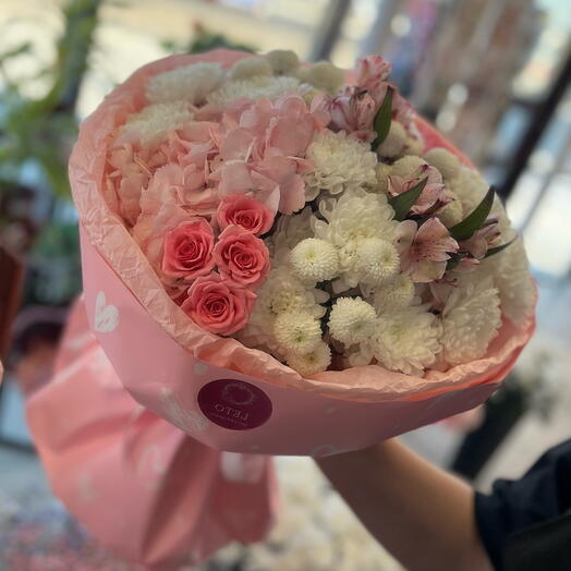 Нежный сборный букет с гортензией 🎀