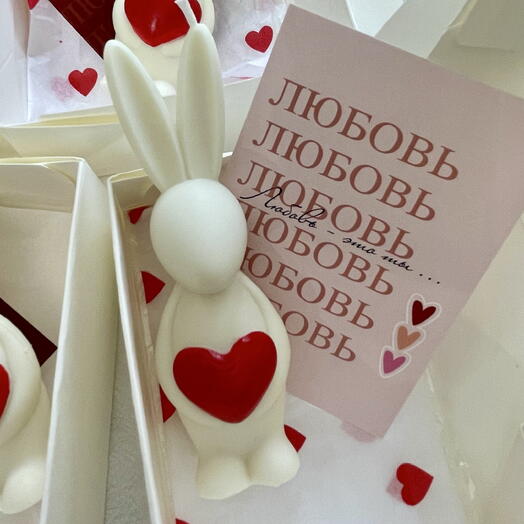 Cвеча Зайчик с сердцем