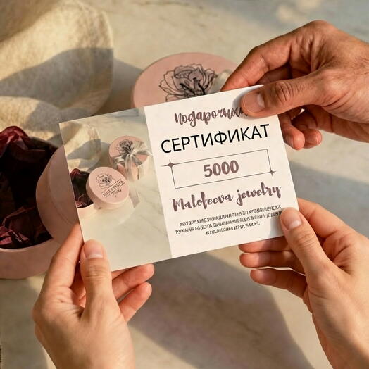 Сертификат на украшения ручной работы на 5000р