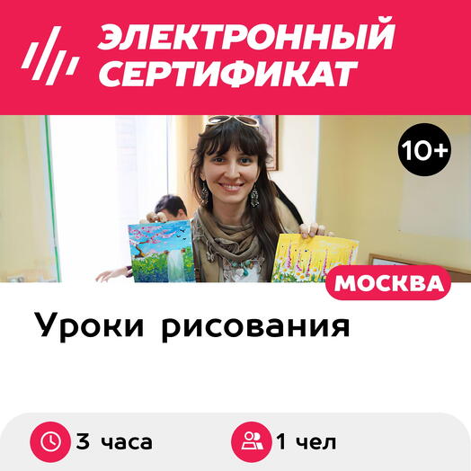 Подарочный сертификат Мастер-класс Рисуем за один день, 1 чел. в составе группы (3 часа)