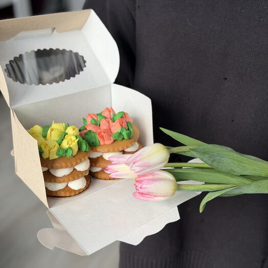 Набор мини медовики и тюльпаны 3 шт