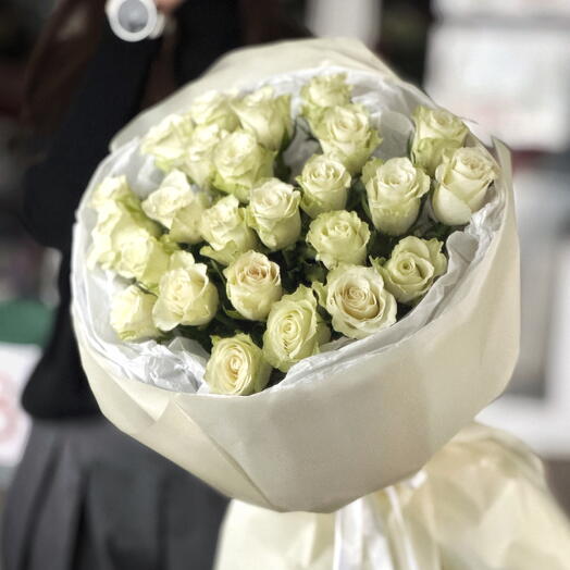 «Белый шоколад» 25 белых роз