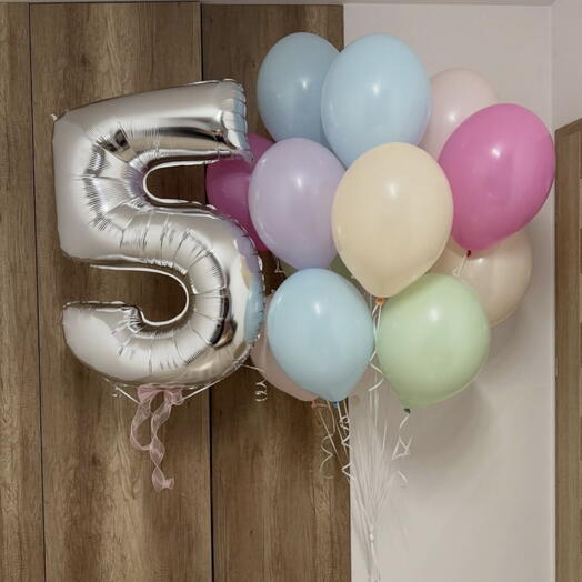 Набор Шаров на 5 лет для девочке , 15 Шаров