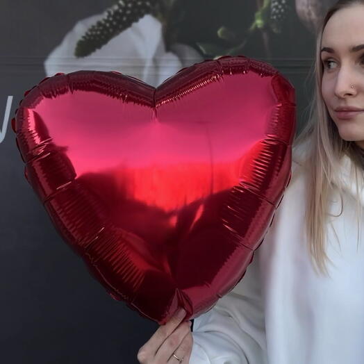 Шар Сердце фольгированный с гелием Red