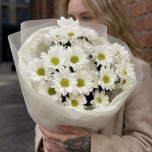 МОНО букет из 5 хризантем🌼