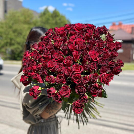 101 роза 70см букет