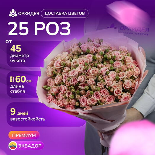 25 кустовых роз Вега