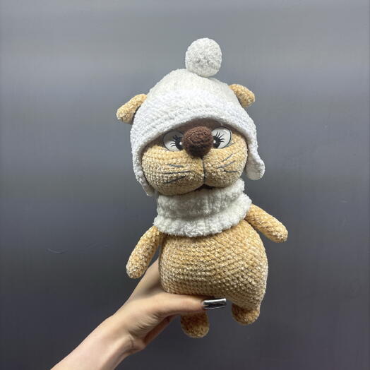 Милый котик игрушка ручной работы