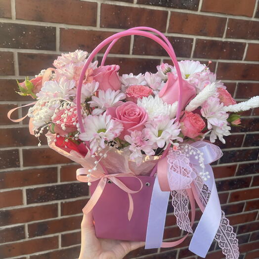 Сумочка «СЛАДОСТЬ» : из роз и хризантемы🎀💕
