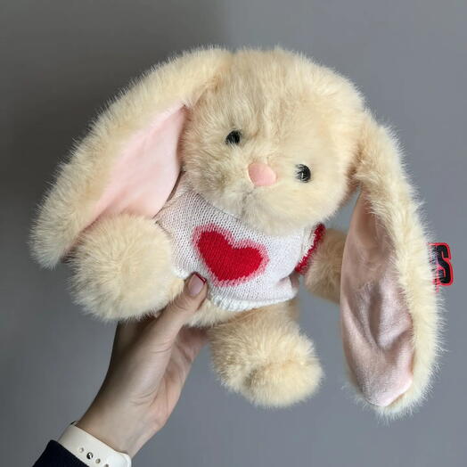 Плюшевый зайка в свитере (20 см) — само очарование, из качественного плюша 🐰
