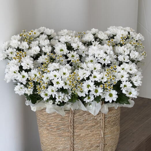 Корзина с ромашками