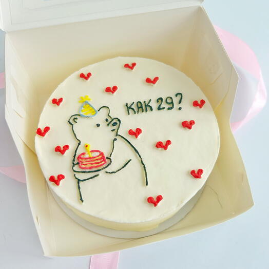 Бенто-торт «Как 29?» с мишкой