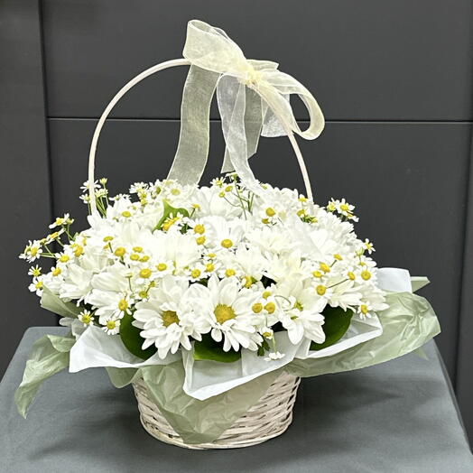 Композиция в корзинке Ромашка в корзиночке