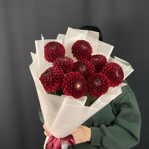 Букет из бордовых георгинов 😍