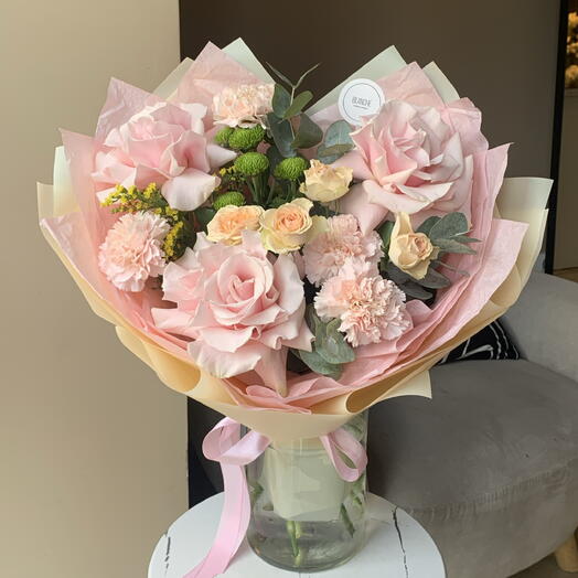 Букет «Милкшейк» с французскими розами🌸