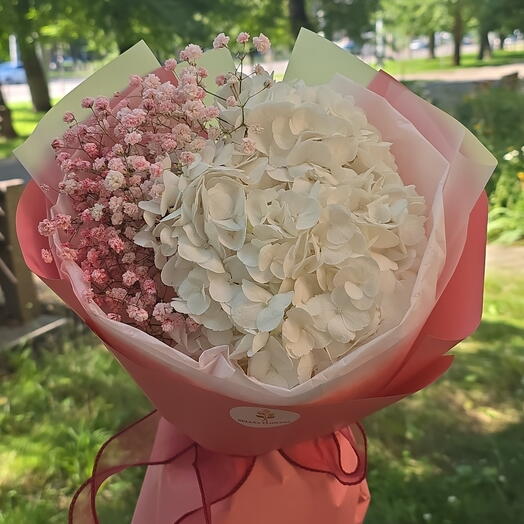 Букет белая гортензия