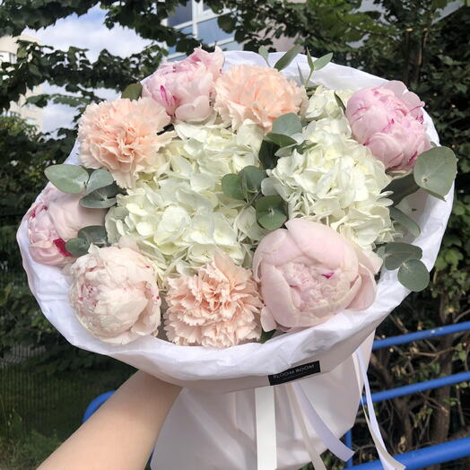 🔝💖Мечта букет Пион, Гортензия, Диантус Bloom Room