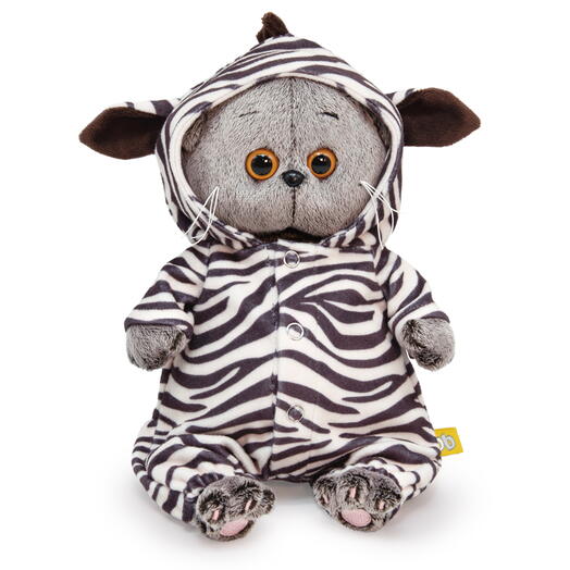 BB-114 Игрушка Кот Басик baby в комбинезоне "Зебра"