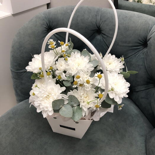 🤍Хризантема в сумочке Bloom Room