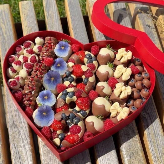сердце микс клубника
