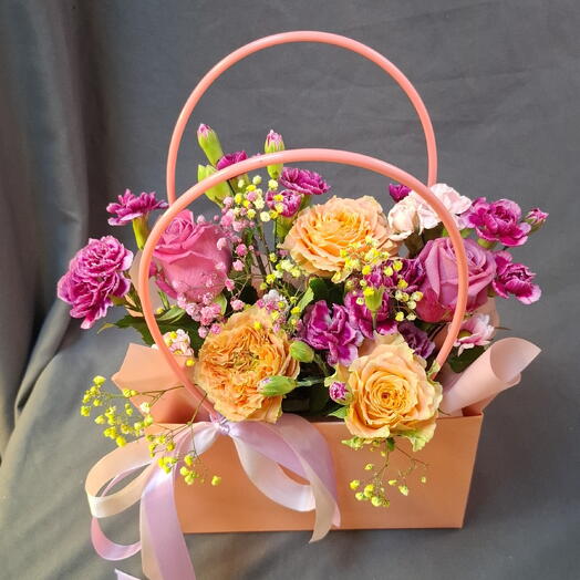 Персиковая сумка цветов 💐
