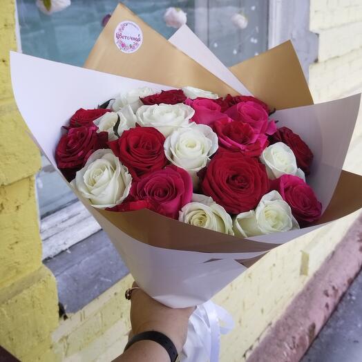 Bouquet of 21 roses, mix