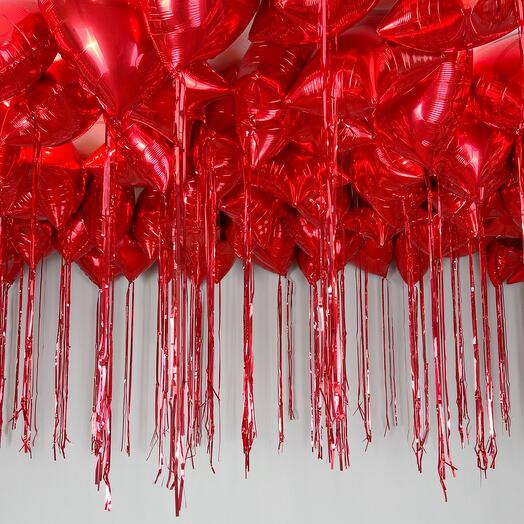 Red hearts and stars
