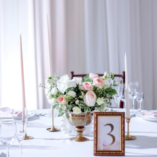The central composition for the guests' table is 1 pc. Wedding decoration and decor