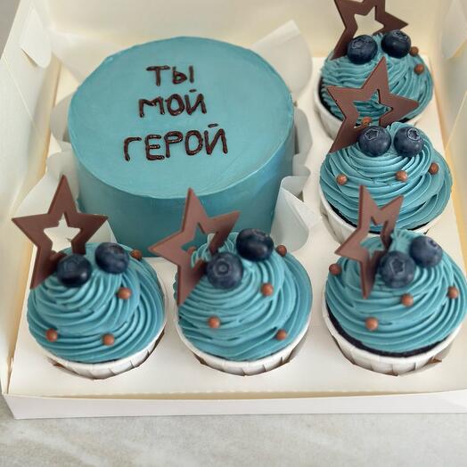 Pastel de Bento y 5 cupcakes