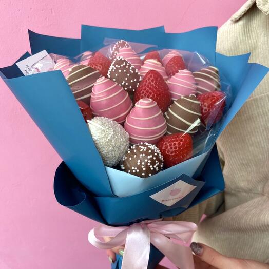 Букет из клубники в шоколаде «Радость» - Размер S+