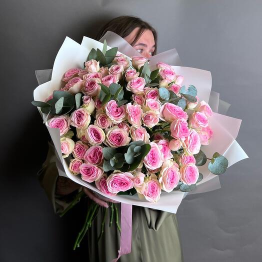 Bouquet of rose bush Roses 15 pcs. Bouquet F080 Flowers of the Capital