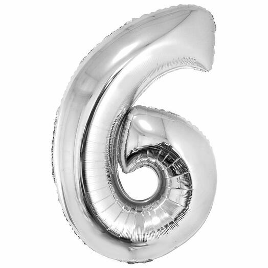 Шар фольгированный цифра "6"