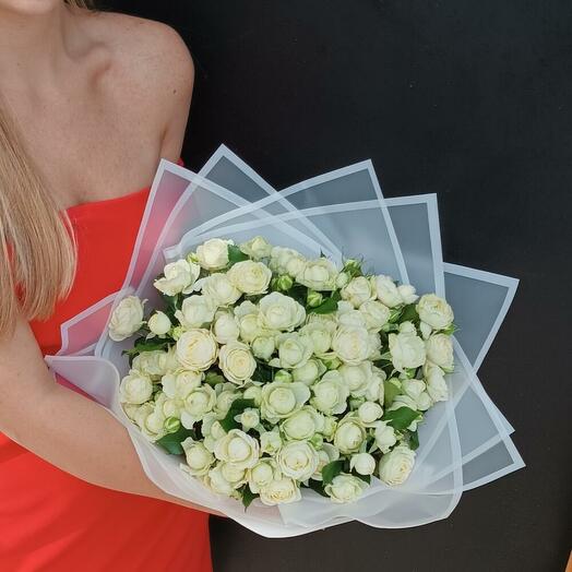 Букет белых кустовых роз (L)
