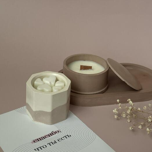 Подарочный набор — свечи на подставке ·C2·