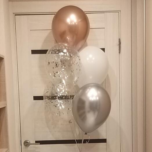 Juego de 5 globos de helio