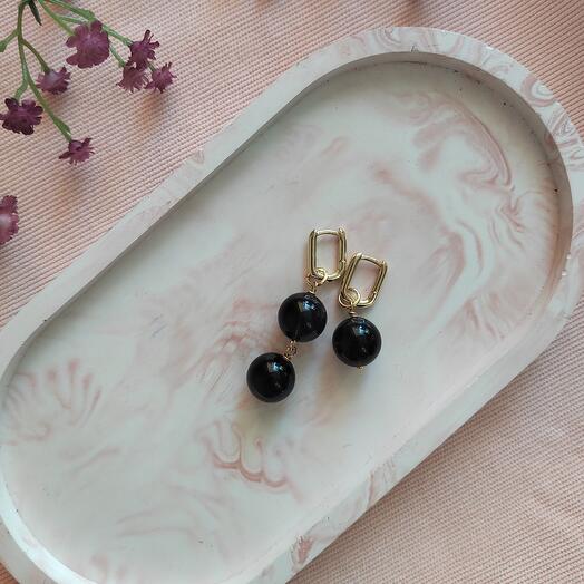 Асимметричные серьги из раухтопаза (дымчатого кварца)