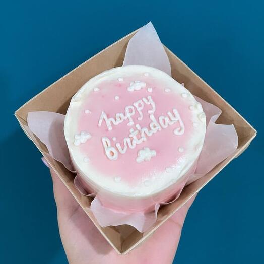 Бенто-Торт розовый Happy birthday