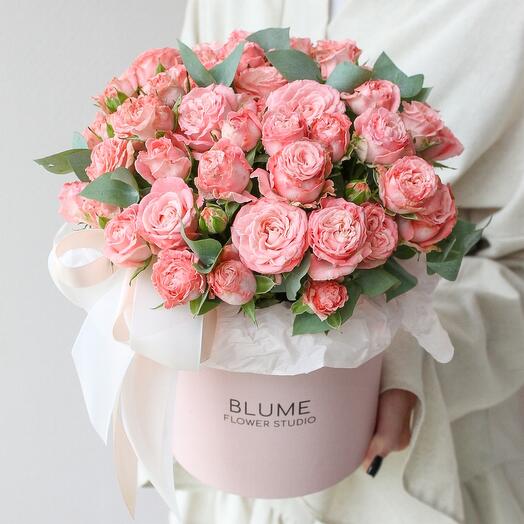 Author's composition of a peony-shaped bush rose