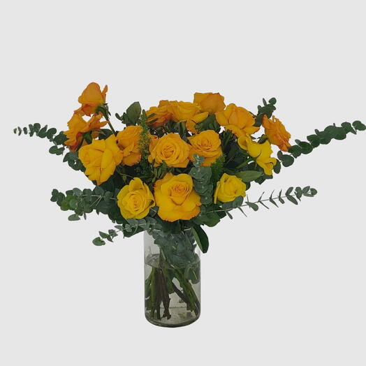 Yellow Rose Vase