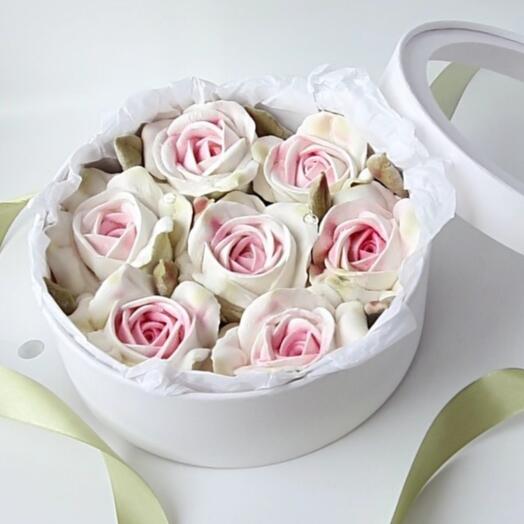 Marshmallow Roses in a gift box