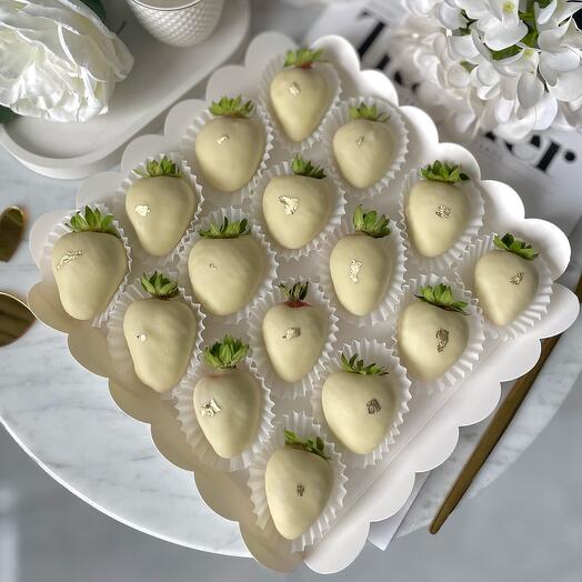 Fresas cubiertas de chocolate blanco