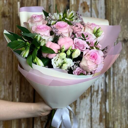 Author's bouquet with roses