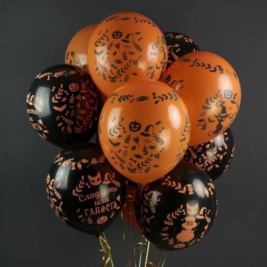 Гелиевые шары на хэллоуин Halloween 10 шт